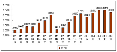 中信理財之債添利1號（理財編碼：P08D70101）2010年5月投資公告